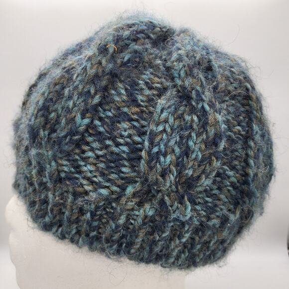 Cintelli e Galluzzo Blue Aplaca Wool Blend Knitted Beanie Hat Made in Italy OS - Picture 2 of 11